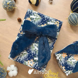 Navy Blue Bows 7''×9'' Christmas Bows For Gift Wrapping Faux Fur Present Bows Premade Bows For Christmas Trees Fireplaces Wreaths Staircases Crafts Home Outdoor Winter Decoration, 6 Pcs