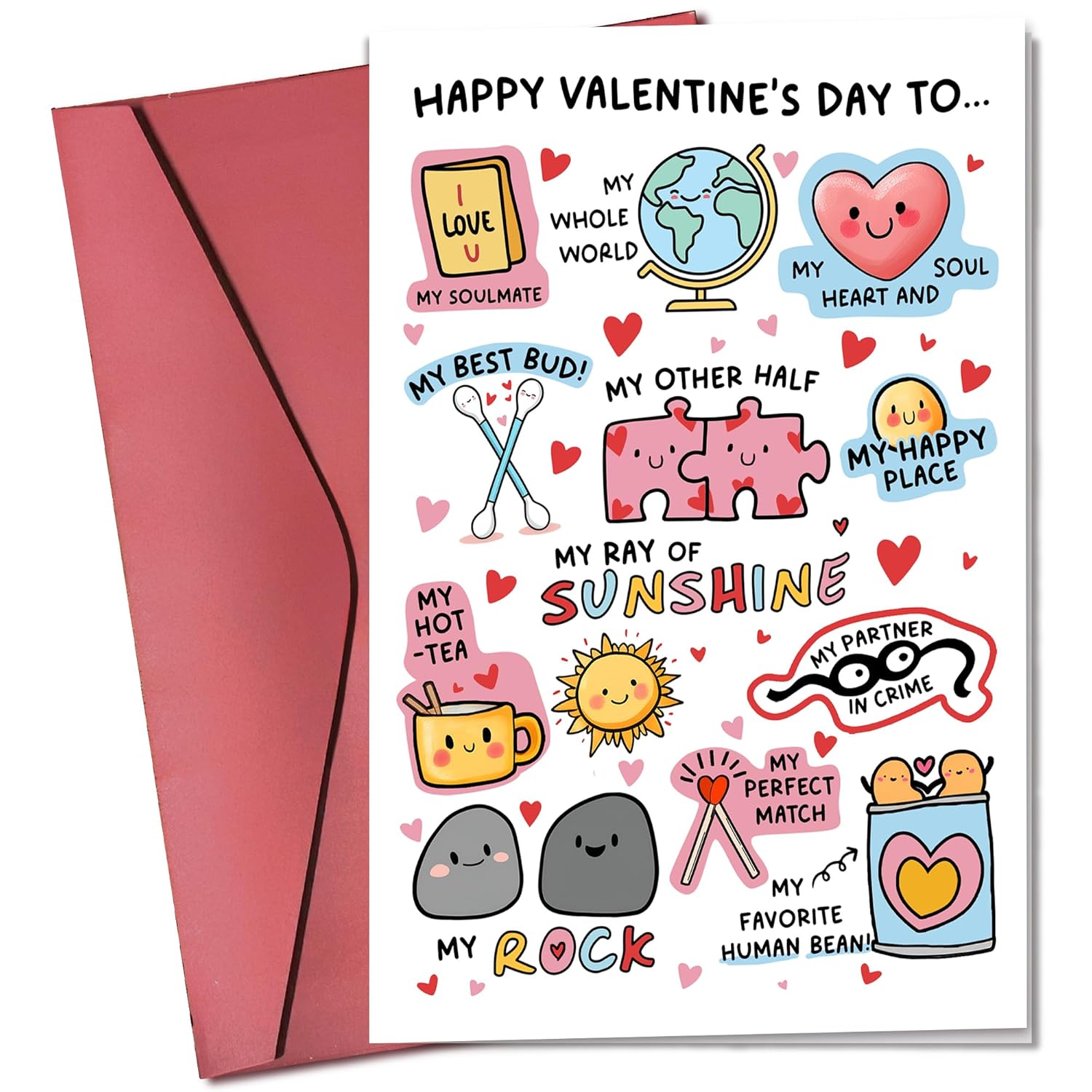 Valentines Gifts For Him, Boyfriend, Bf, Husband, Men - Funny Valentines Card For Him - Anniversary, Birthday Gifts For Him - Single 5.3''X 8'' Romantic Love Folded Card With Red Envelope