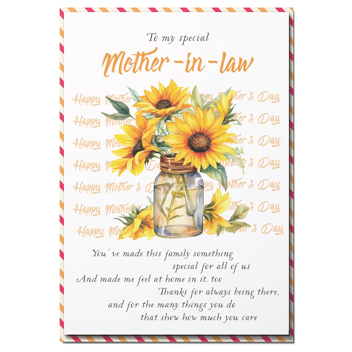 Happy Mothers Day Card Mother In Law, Mothers Day Card For Mother In Law With Envelope And Seal, Mothers Day Card For Boyfriends Mom
