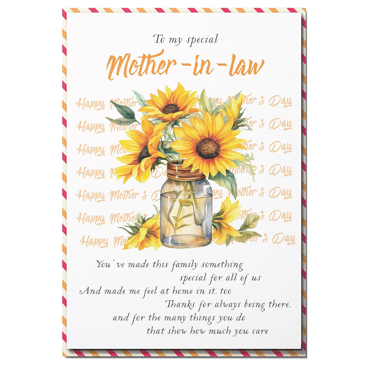 Happy Mothers Day Card Mother In Law, Mothers Day Card For Mother In Law With Envelope And Seal, Mothers Day Card For Boyfriends Mom