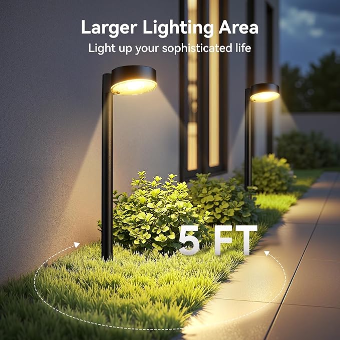 8 Pack Solar Pathway Lights 12 LED Waterproof Modern Garden Walkway Driveway Lights