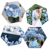 Baby Blue Hydrangea Artificial Flowers 3Pcs Lifelike Faux Hydrangea Real Touch Fake Flowers For Home Wedding Christmas Office Party Living Room Decoration,22Inch