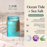 Paddywax Scented Candles Relish Collection Soy Wax Artisan Candle in Glass Jar with Lid, 9.5-Ounce, Ocean Tide + Sea Salt