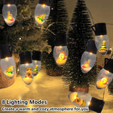 Christmas Lights Battery Operated, 6.8Ft Christmas Snow Globe String Lights 10 Led Bulb Lights, Vintage Christmas Tree L
