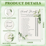 Greenery Bridal Shower Games Cards, He Said She Said Game Cards Reception For Wedding Showers Engagement Party Bachelorette Party, Bridal Party Games For Decorations Favors Supplies, Set Of 25-05