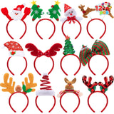 12 Packs Christmas Headbands With Assorted Design Christmas Headwear Holiday Headbands Accessories For Women Men Kids Christmas Parties Xmas Holiday Party Favors Photo Booth (One Size Fit All)