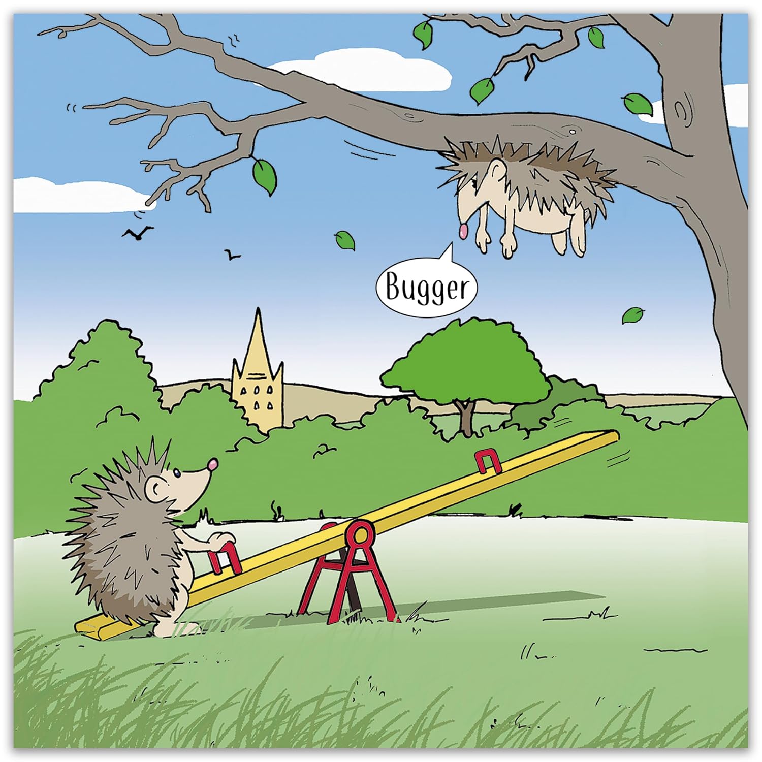Funny Card With Hedgehogs – Blank Card – Happy Birthday Card – Humour Card – Mothers Day Card – Fathers Day Card – Valentines Day Card – Teenager Card – Get Well Soon Card – New Home Card