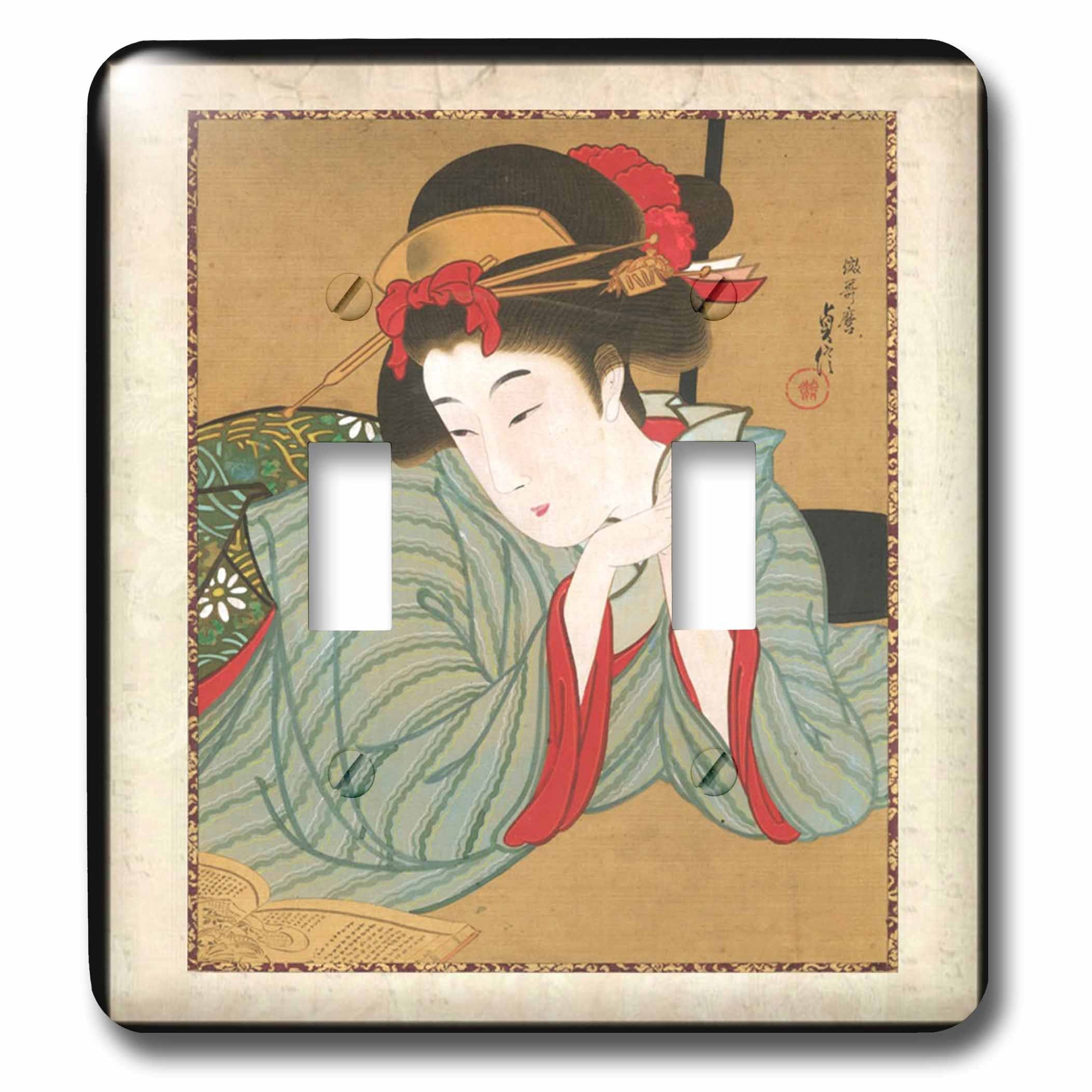 Lsp_62455_2 " 1850 Japanese Portrait Painting Of Woman Double Toggle Switch