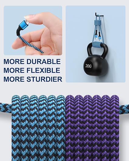 10FT USB C to USB C Fast Charging Cable for iPhone 17 16 15 iPad Samsung Galaxy Pixel Braided