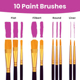 Watercolor Paint Set For Adults, Kids, Beginner & Professional Artists - 36 Watercolor Tubes Set (12Ml, 0.4Oz), 10 Painting Brushes & 1 Palette | Vibrant Water Color Art Painting Supplies