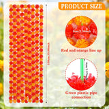24 Pcs 5 Ft Long Strands Faux Artificial Marigold Flowers Garland For Wedding Party Mantle Decoration Faux Garlands Wedding Garland Diwali Decoration For Home Christmas (Red,Orange)