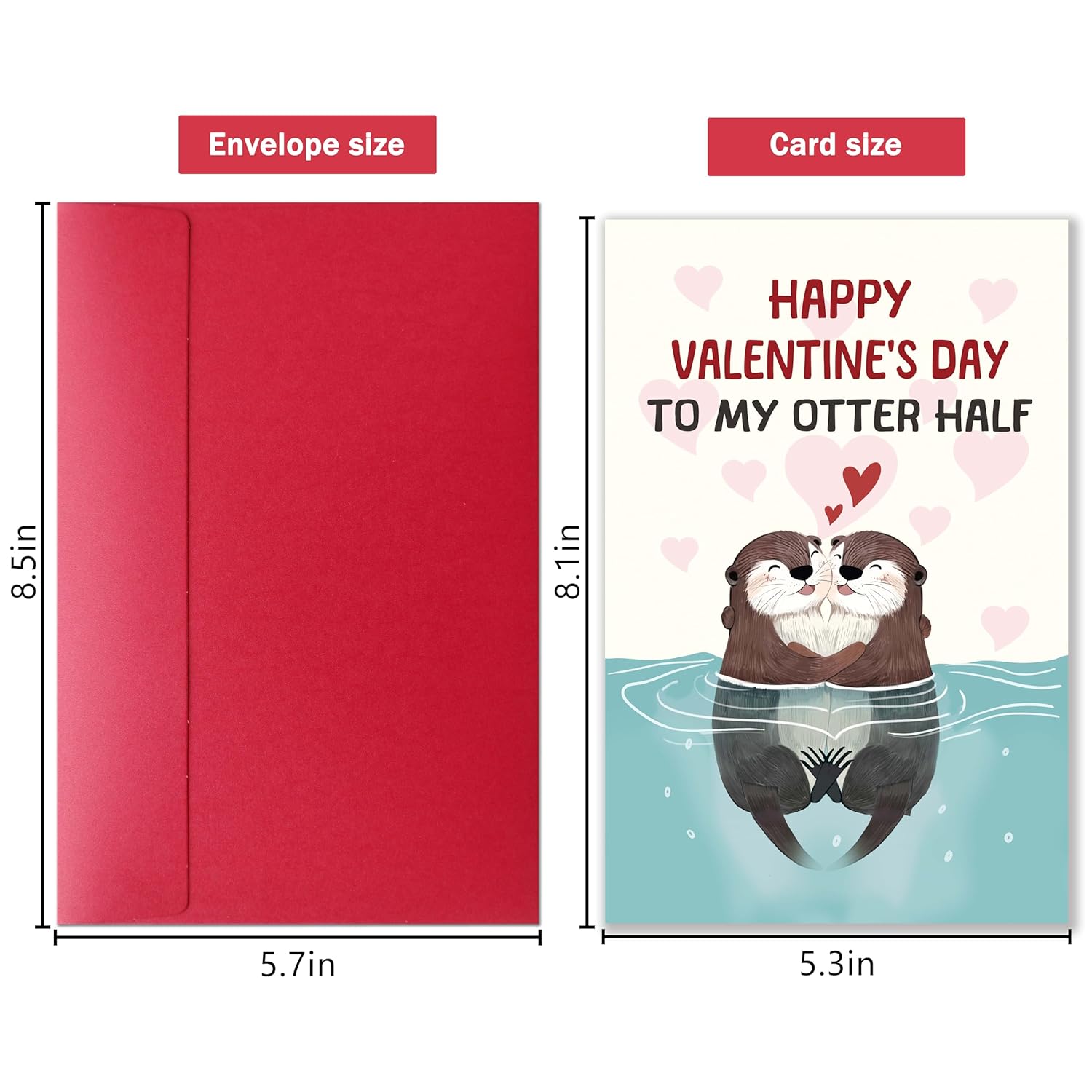 Cute Otter Valentine’S Day Card For Him Her, Romantic Valentine'S Day Gifts For Couple Spouse Partner Boyfriend Girlfriend