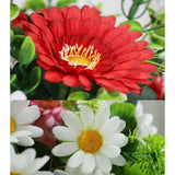 Artificial Cemetery Flowers For Grave, 24 Branches Daisy Fake Silk Flowers Bouquet For Funeral Gravesite Memorial Day Outdoor Decorations