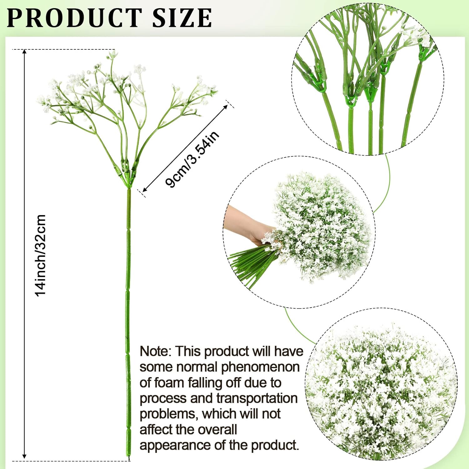 64 Pieces Artificial Flowers Plastic Baby Breath Flowers Faux Gypsophila Diy Floral Bouquets Arrangement Baby Breath Wedding Party Decoration For Party Home Office Garden Decor (White)