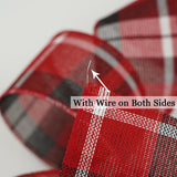 Red And Black Wired Ribbon 2.5 Inch Red And Black Buffalo Check Ribbon Christmas Plaid Ribbon 25 Yards Black And Red Buffalo Plaid Ribbon For Christmas Tree, Garland, Wreath Bow