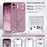 Magnetic Shockproof Phone Case for iPhone 18 Pro and iPhone 17 Pro Blackcurrant Protective Cover MagSafe Compatible Matte Finish Drop Protection