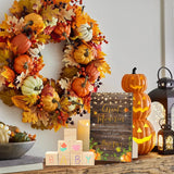 97 Pcs Pumpkin Baby Shower Games Sign Kit,Including Decorate A Block Game Sign 72 Diy Blank Wooden Blocks 24 Painting Pen To Draw Your Idea For Fall Baby Shower Game Thanksgiving Gender Reveal Party