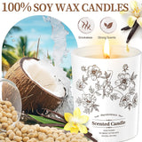 Deluxe Scented Candle For Women & Men, Vanilla Coconut Soy Wax Candle, 8 Oz Jar Candle For Home, Scented-60 Hours Long Lasting Burning, Suitable Gift For Mom