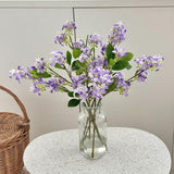 5Pcs Artificial Lilac Flowers 15" Fake Purple Silk Delphinium Antirrhinum For Vase Bouquets Floral Arrangement Home Office Wedding Decoration.(Purple)