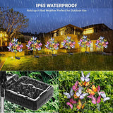 2 Pack Solar Butterfly Flower Garden Lights 44 LED Waterproof Decorative Yard Patio Lights