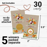 Harvesting Pumpkin Scratch Off Cards 30 Pack - Fun Halloween Decor And Baby Shower Games - Gender Reveal, Rustic Wedding, Fall Bridal Shower, Prize Drawings
