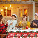 4 Pack Christmas Table Cloth Christmas Party Tablecloth Xmas Party Decoration Christmas Party Table Cover Xmas Table Cover With Christmas Tree And Snowflake 51 X 86 In