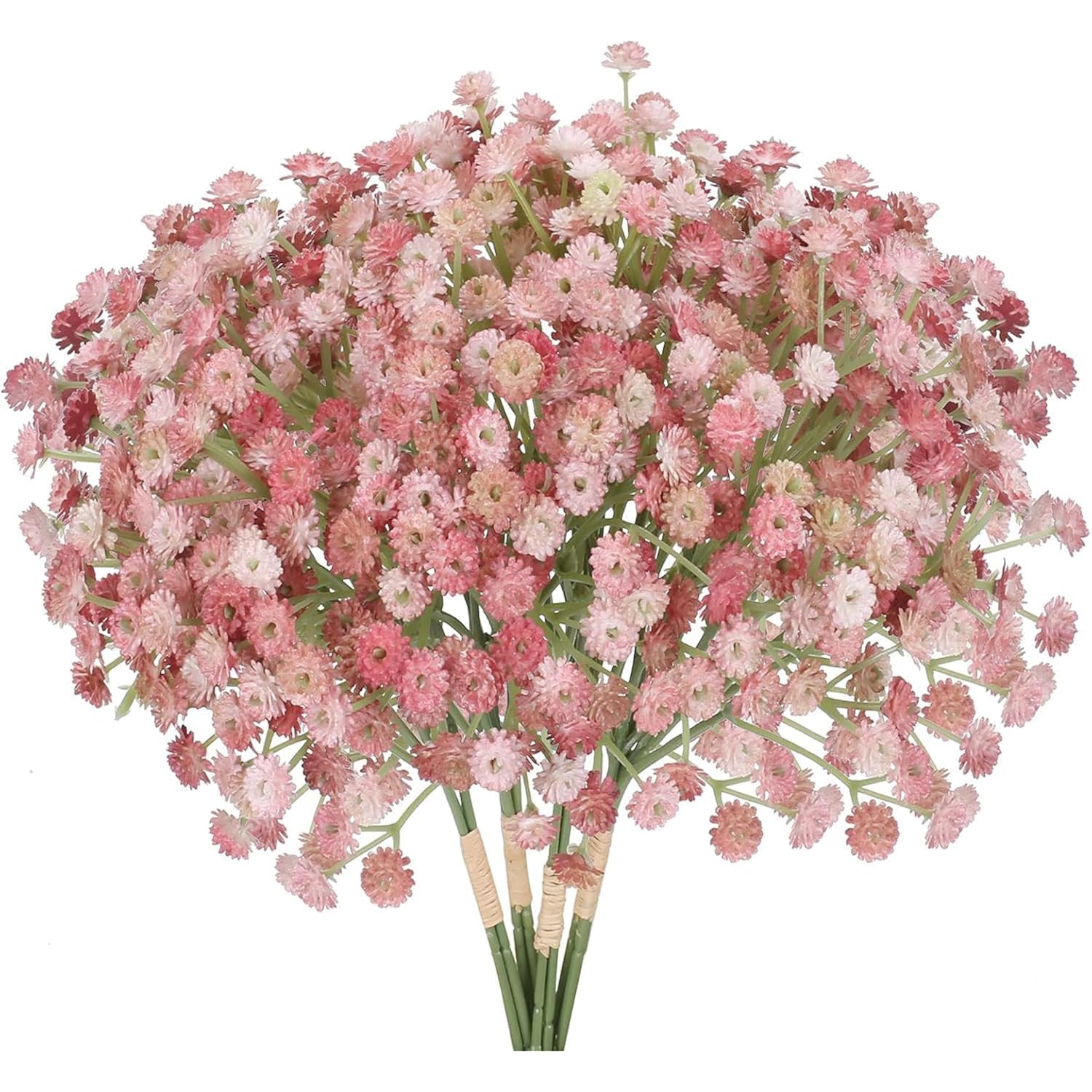 4Pcs Pink Flowers Fake Baby Breath Real Touch Pink Babys Breath Valentines Day Artificial Flowers For Diy Floral Arrangements Wedding Bridal Bouquet Party Home Decor
