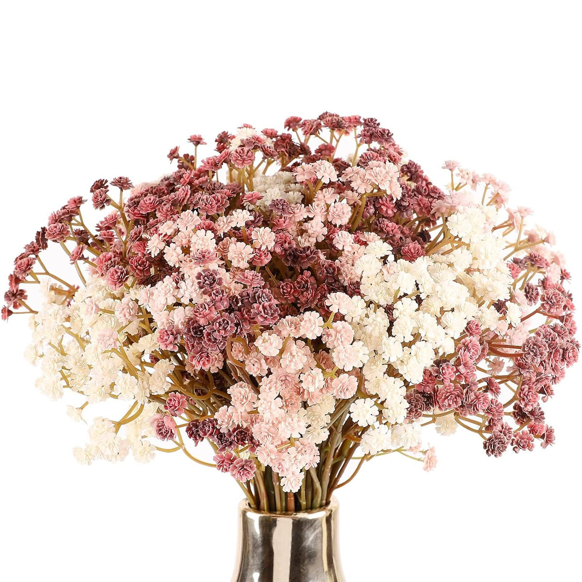 Baby Breath Flowers Artificial Bulk, 10Pcs Fake Gypsophila Plants Bouquets Flowers Real Touch Faux Babies Breath Arrangement For Home Wedding Party Vase Decoration Fall Pink
