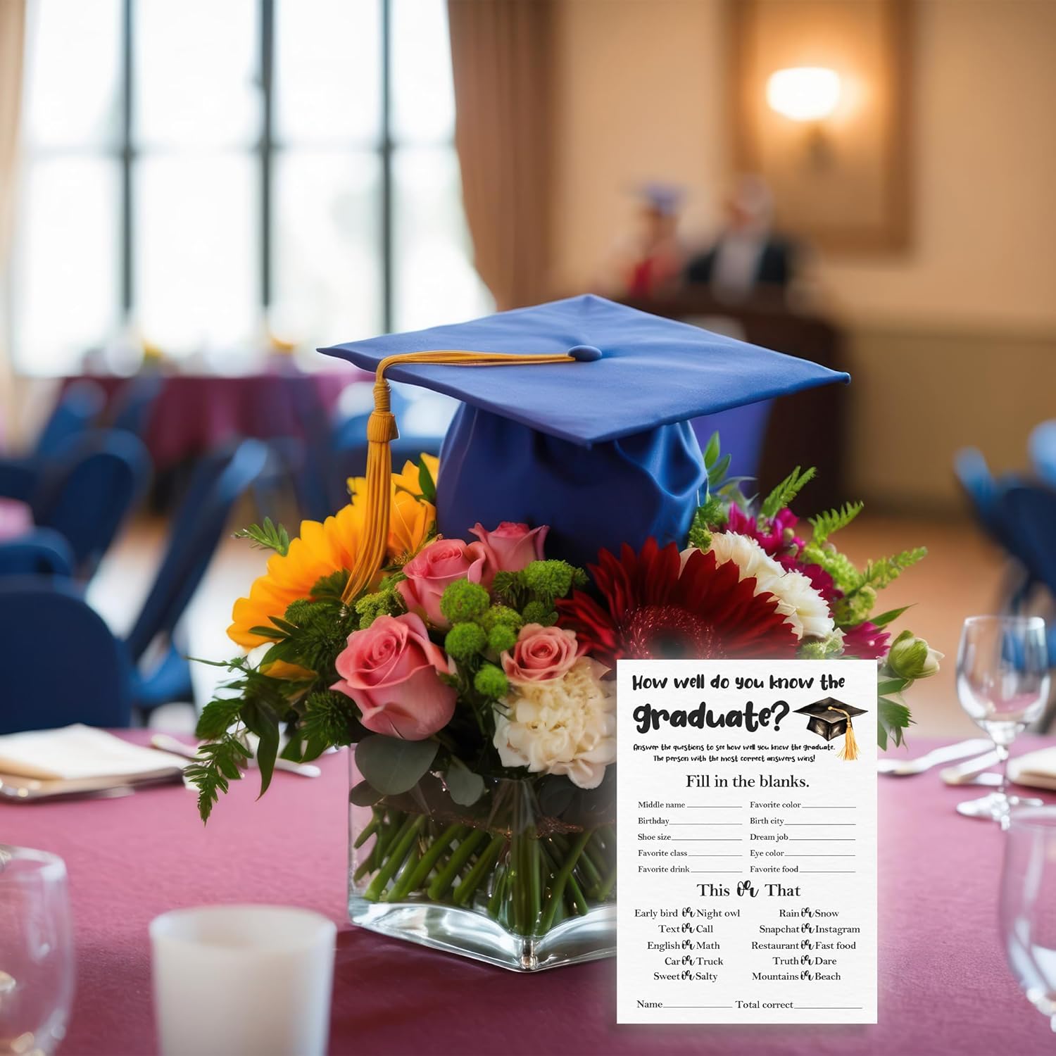 Graduation Party Games 2025 - How Well Do You Know The Graduate - 20 Pcs Graduation Game Cards For Graduation Party High School College Senior School Graduation Party Decorations And Supplies - A02