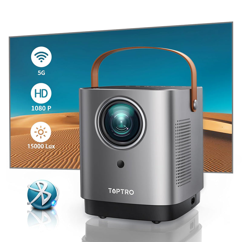 5G Wifi Bluetooth Projector, Tr23 Outdoor Projector 1080P Supported 15000 Lume