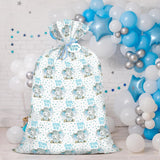 56" Large Baby Boy Plastic Gift Bag - Adorable Blue Elephant Jumbo Bike Bag Gift Wrap For Baby Shower, Kids Birthdays, Parties, Celebrating, Or Any Occasion - 56" H X 36" W