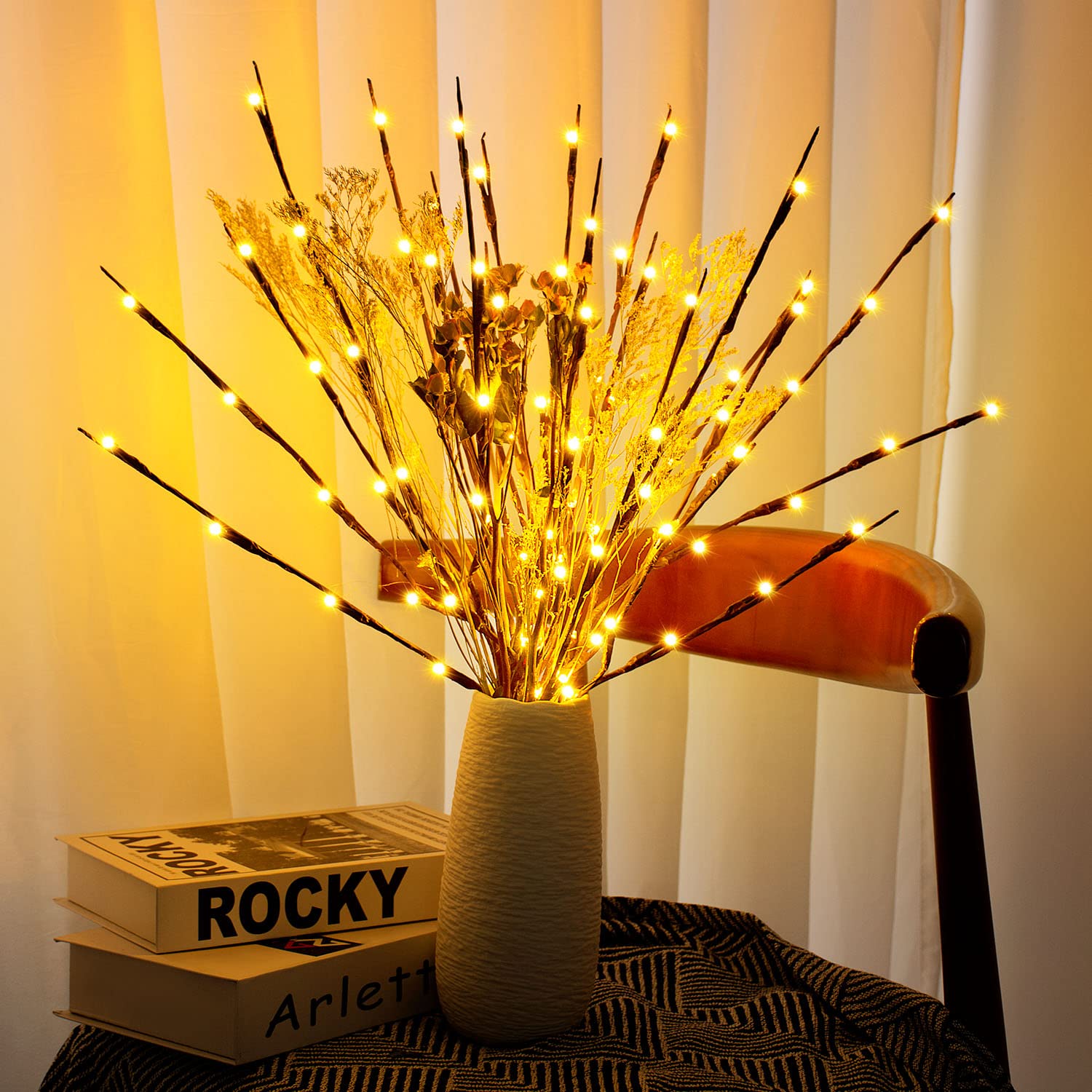 3 Pack Twig Lights, Prelit Branches, Usb Plug In Branches Lights With 60 Led Bulbs, Romantic Decorative Iights For Vase, Lighted Tree Branches For Indoor, Plug In Lighted Branches For Party