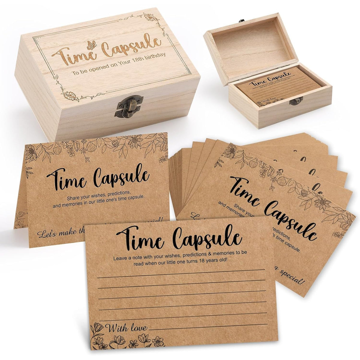 Baby Time Capsule Box 1St Birthday Keepsake Box First Birthday Party Favors Supplies Baby Shower Activities For 50 Guests Time Capsule Cards Party Games Open On Your 18Th Memories Gifts For Babies