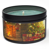 O' Christmas Tree - Container Candle, 6 Oz - Made With Beeswax, Coconut And Soy - Black Tin Candle - Handmade In The Usa - - Christmas And Winter Candles