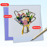 Quilling Card 3D Greeting Cards, Paper Card (Bundle Of Flowers)