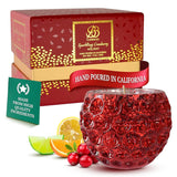 Illumination Sparkling Cranberry Scented Hand Poured Artisan Candle, 9Oz, 60+ Hours Burn Time (Red Jar)