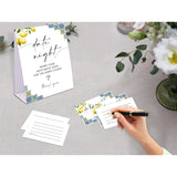 Blue Tiles And Lemons Date Night Game, Date Night Ideas Sign With 50 Cards, Bridal Shower Game, Modern Bridal Shower Decorations, Wedding Date Night Advice - 02
