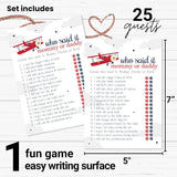 Airplane Baby Shower Games For Boys - 25 Guess Who Mommy Or Daddy Game Cards - Fun Gender Reveal Activities For Guests - Red And Blue Taking Flight Theme, 5X7