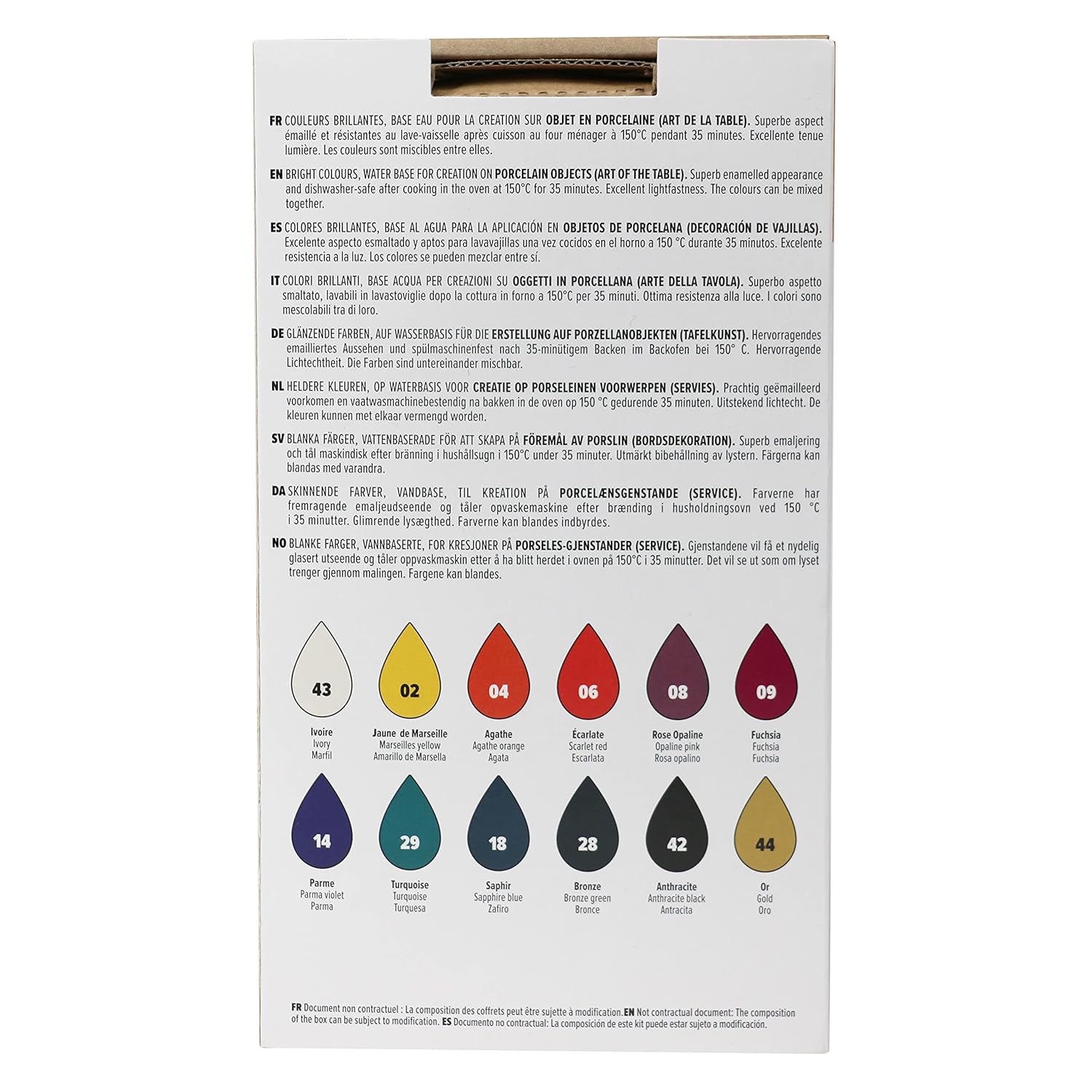 Pebeo Porcelaine 150 China Paint, Exploration Set #1- Set of 12 x 20 ml Bottles