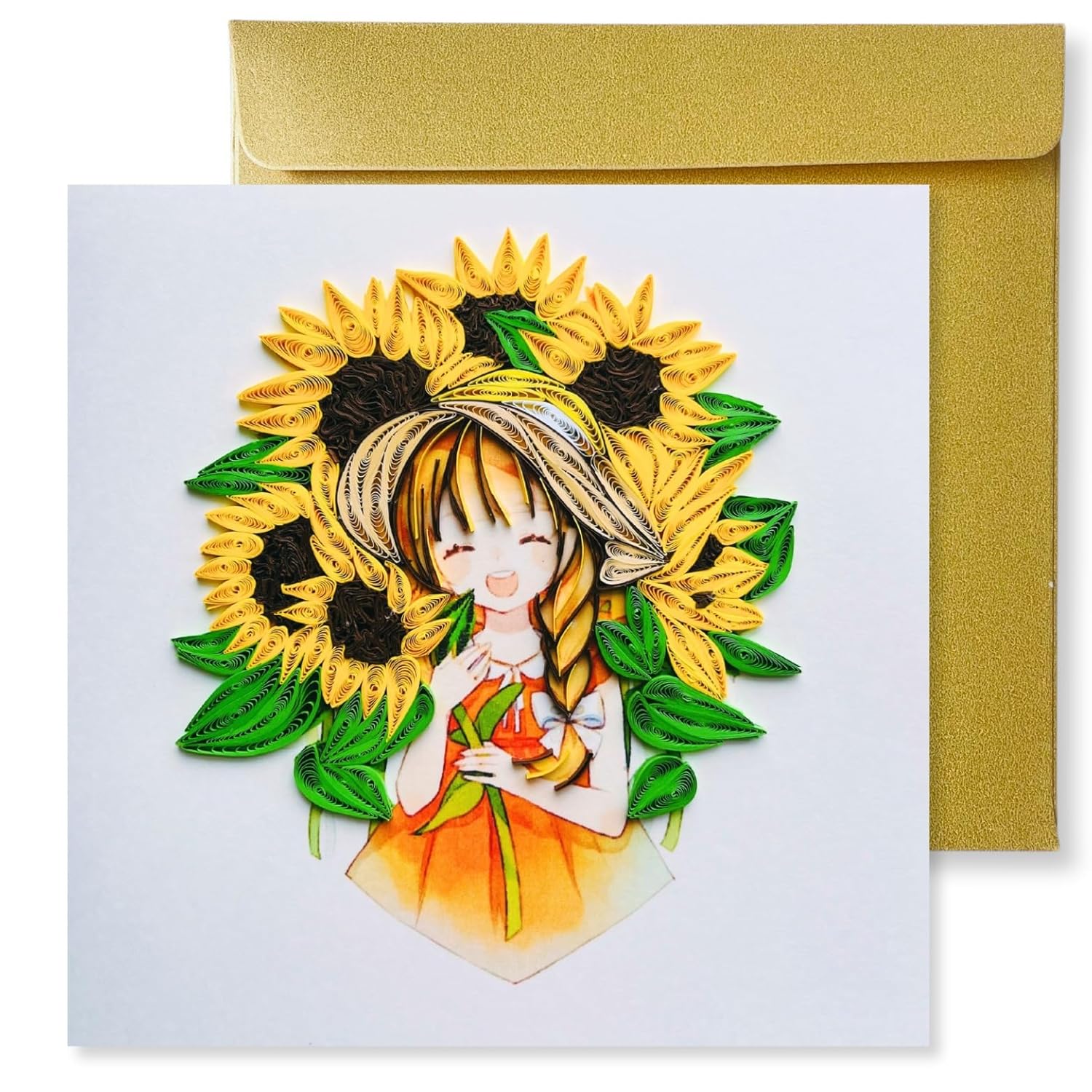 Quilling Cards, Greeting Cards, Greetings Mothers Day Card For Mom (The Difference She'S Made) With Sunflowers (With Girl)