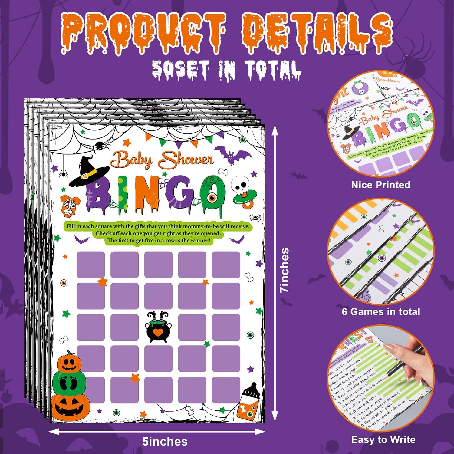 Halloween Games Cards Ultimate Gender Neutral Kit Of 6 Classic Games Activities Bingo Price Is Right For 50 Guests Halloween Party Supplies
