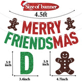 Red Glitter Merry Friendsmas Banner, Merry Christmas/Drink Up Grinches, Xmas Friends Christmas Holiday Party Decorations Supplies