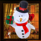 3.5Ft Christmas Inflatable Snowman With Gift Box Snowman Window Inflatable Blow Up Decoration With Build In Led And Fan