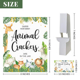50 Safari Baby Shower Games, Safari Guess How Many Animal Crackers Game Cards With Sign, Jungle Themed Shower Games, Candy Guessing Game Tickets Baby Sprinkle Decorations(2X3.5 Inches)