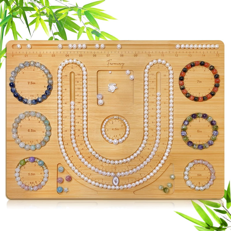 Bead Boards For Jewelry Making Bamboo Bracelet Measurement Board 4.5" 5" 5.5"