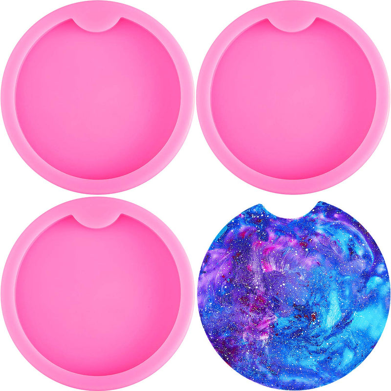 4 Pieces Silicone Resin Mold Keychain Pendant Mold Diy Coaster Mold Cr