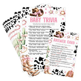 Baby Shower Western Cowgirl Feud Game Set - 30 Pcs Double-Sided With 1 Answer Card - Gender Neutral Party Activities Supplies - B09