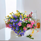 8 Bundles Artificial Flowers For Outdoors, Uv Resistant Fake Flowers,Home Patio Garden Decor (Mix Pink White Purple Yellow)