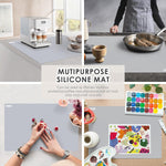 36.2" X 24" Extra Large Silicone Mat For Epoxy Resin, Nonstick Silicon Mats For Crafts Jewelry Casting, Non-Slip Kitchen Table Placemats For Countertop Protector Heat Resistant By , Grey