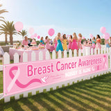 Breast Cancer Awareness Banner and Party Decor Backdrop Outdoor Yard Sign